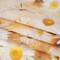 1 Yard Sun Yellow White Linen Fabric Medium Weight Daisy Print 58 inch Width